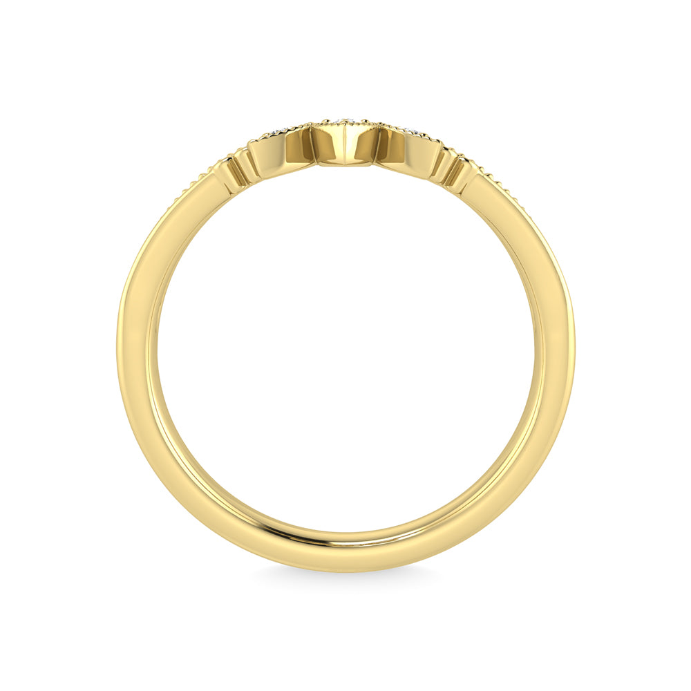 10K Yellow Gold Diamond 1/20 Ct.Tw. Chevron Band