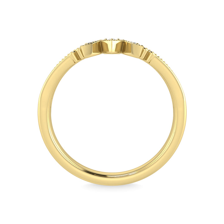 10K Yellow Gold Diamond 1/20 Ct.Tw. Chevron Band
