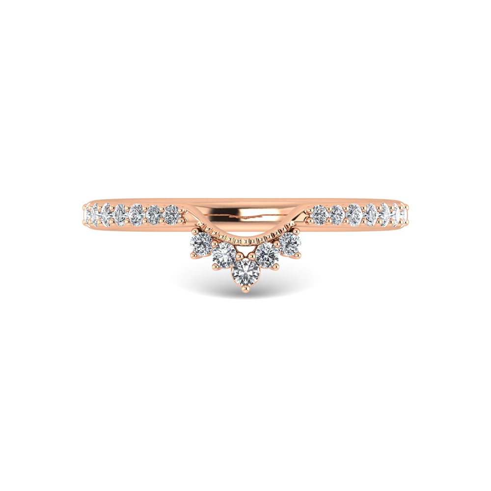 14K Rose Gold Diamond 1/5 Ct.Tw. Chevron Band