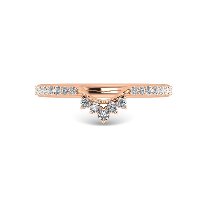 14K Rose Gold Diamond 1/5 Ct.Tw. Chevron Band
