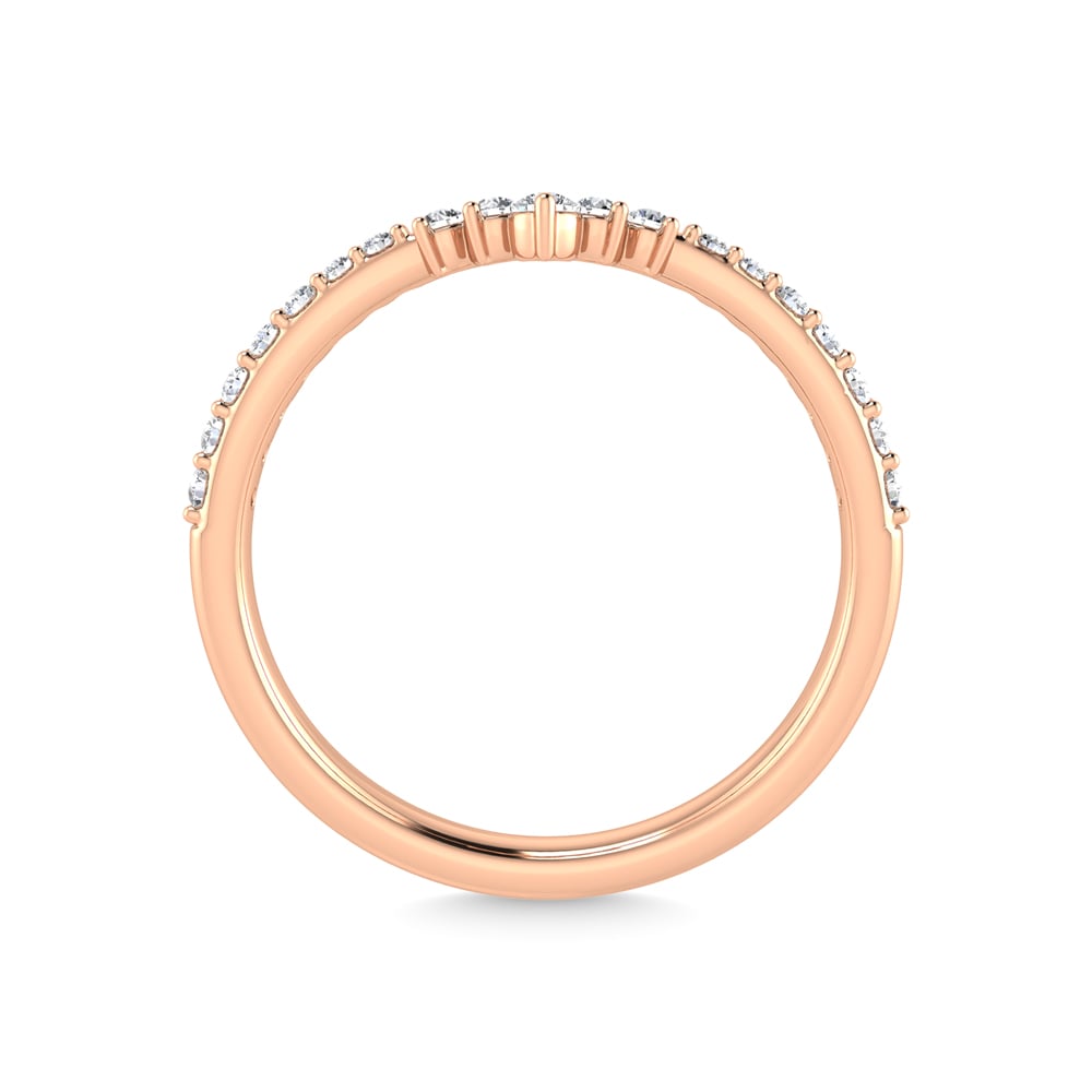 14K Rose Gold Diamond 1/5 Ct.Tw. Chevron Band