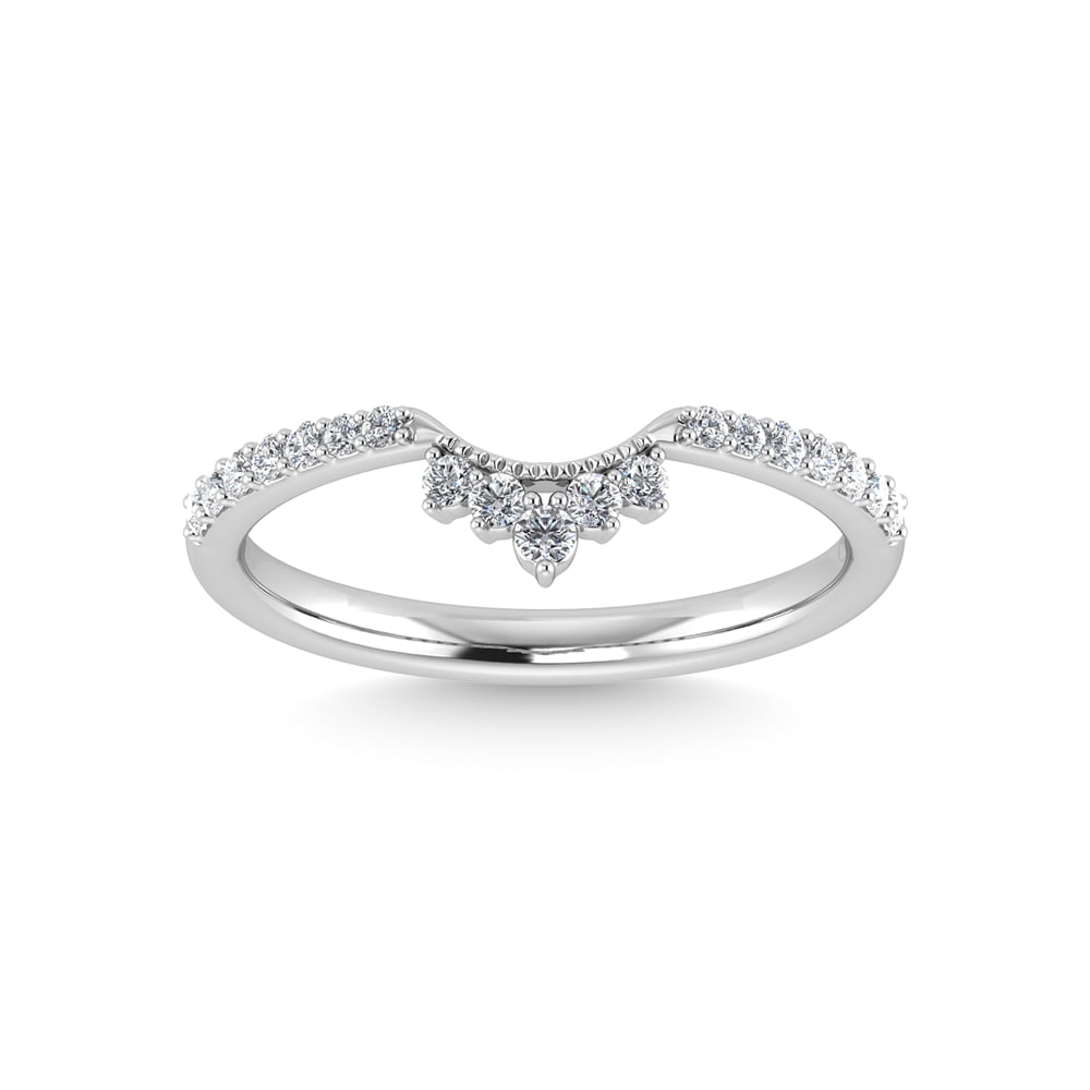 14K White Gold Diamond 1/5 Ct.Tw. Chevron Band