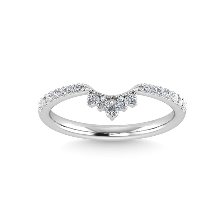 14K White Gold Diamond 1/5 Ct.Tw. Chevron Band