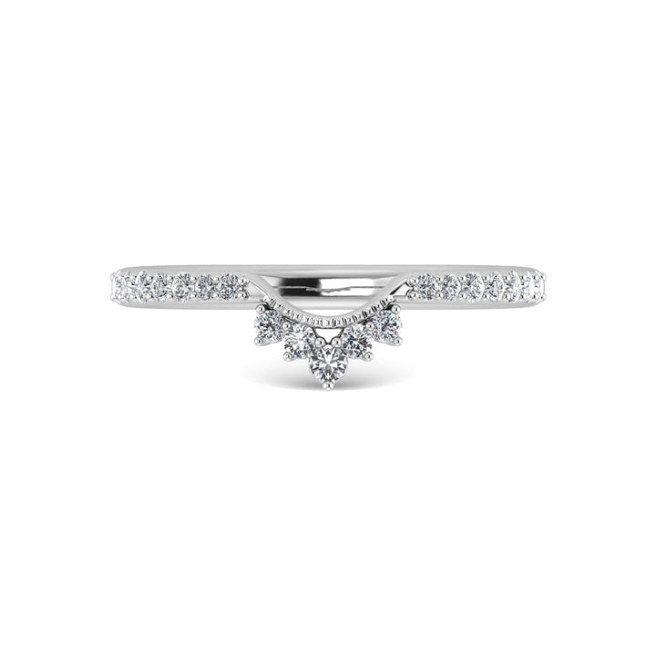 14K White Gold Diamond 1/5 Ct.Tw. Chevron Band