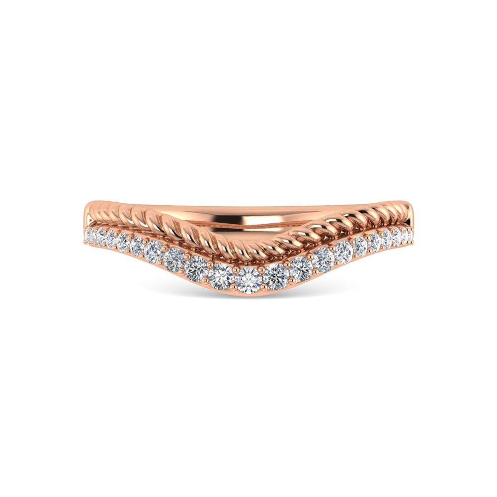 14K Rose Gold Diamond 1/5 Ct.Tw. Chevron Band