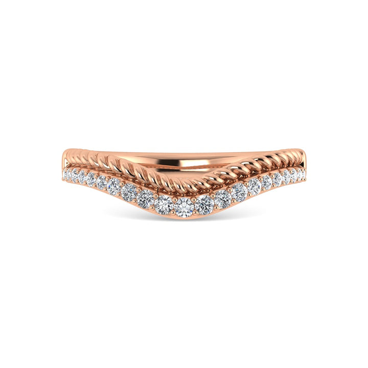 14K Rose Gold Diamond 1/5 Ct.Tw. Chevron Band