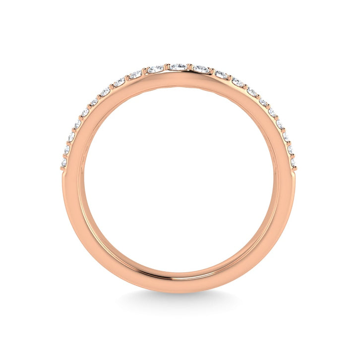 14K Rose Gold Diamond 1/5 Ct.Tw. Chevron Band