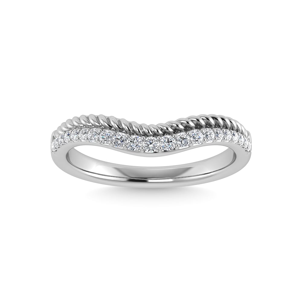 14K White Gold Diamond 1/5 Ct.Tw. Chevron Band