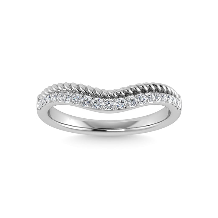 14K White Gold Diamond 1/5 Ct.Tw. Chevron Band
