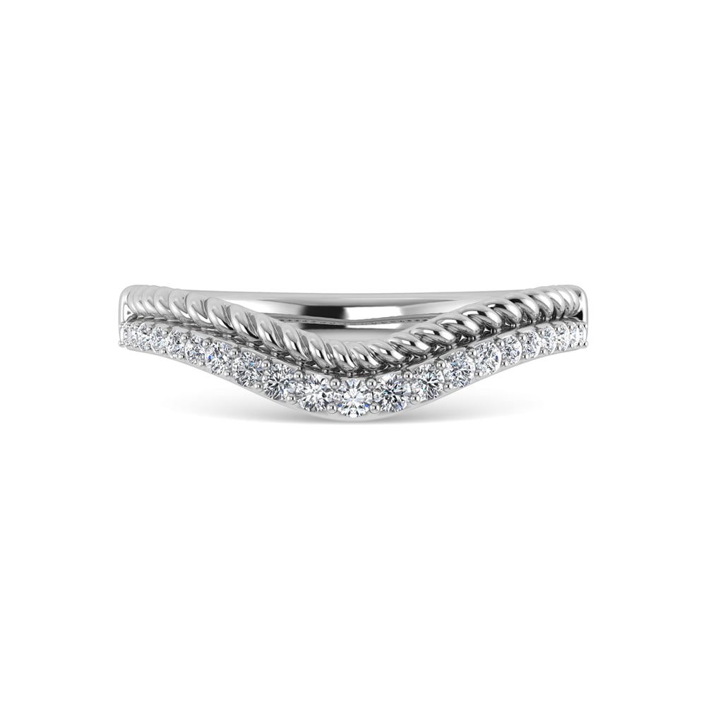 14K White Gold Diamond 1/5 Ct.Tw. Chevron Band