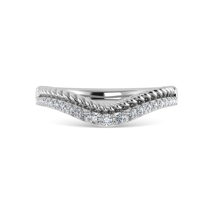 14K White Gold Diamond 1/5 Ct.Tw. Chevron Band