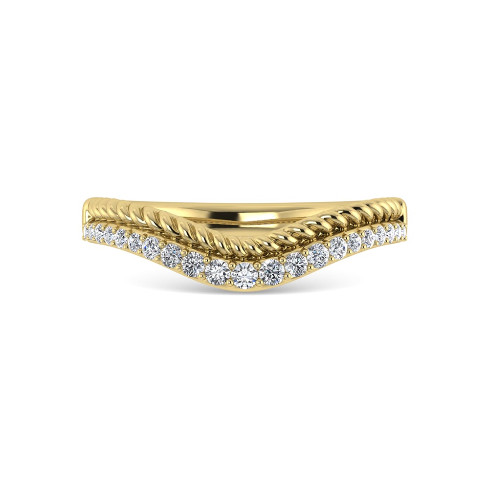 14K Yellow Gold Diamond 1/5 Ct.Tw. Chevron Band