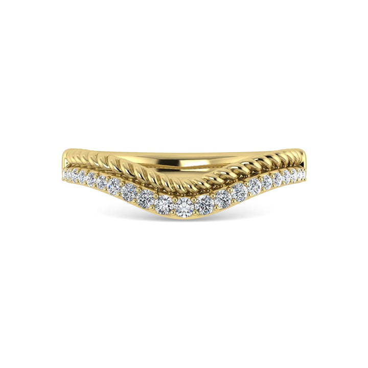 14K Yellow Gold Diamond 1/5 Ct.Tw. Chevron Band