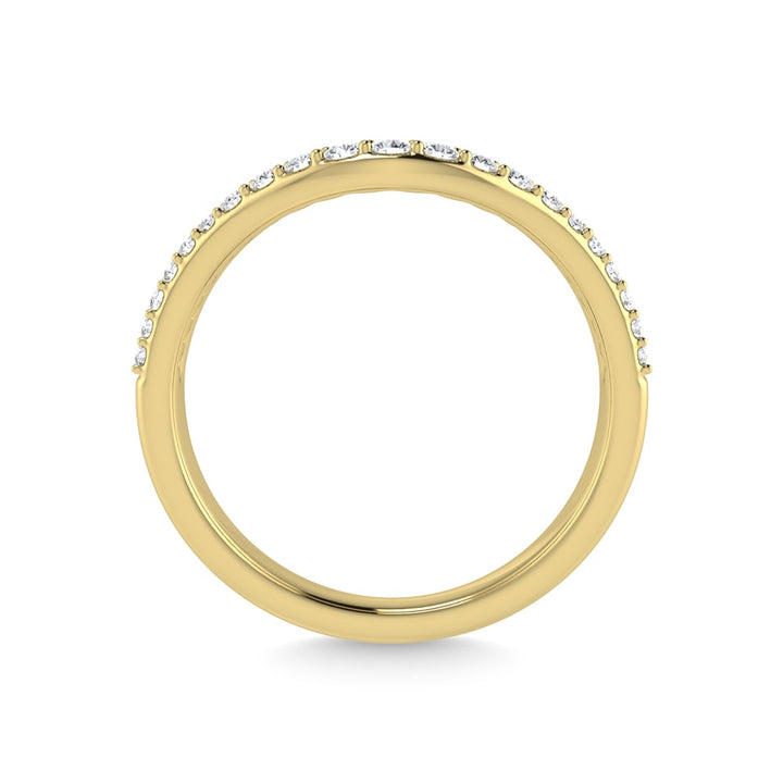 14K Yellow Gold Diamond 1/5 Ct.Tw. Chevron Band