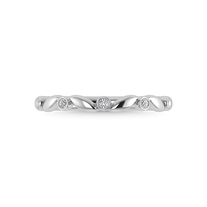 10K White Gold Diamond 1/20 Ct.Tw. Stackable Ring