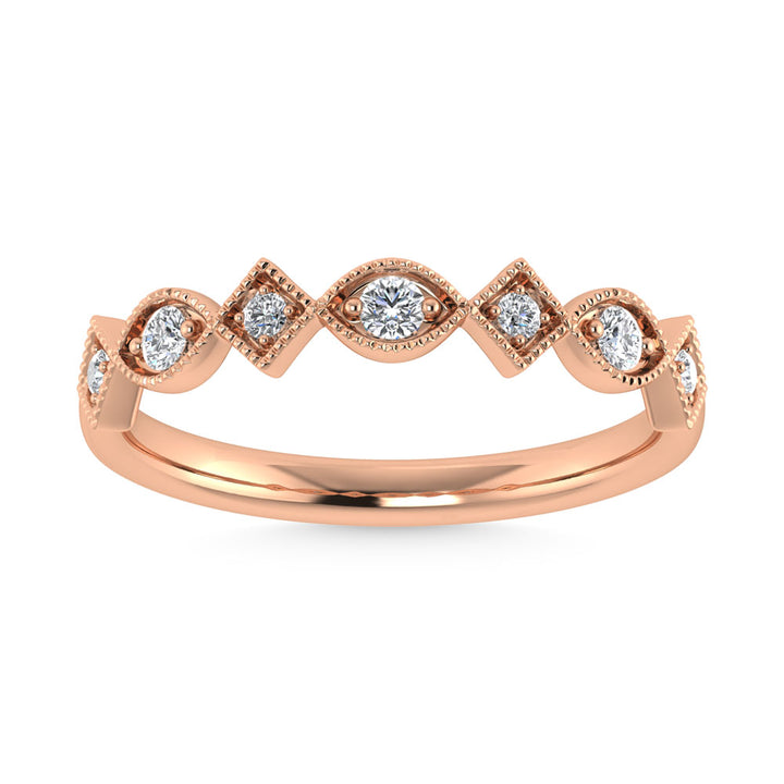 14K Rose Gold Diamond 1/8 Ct.Tw. Stackable Band
