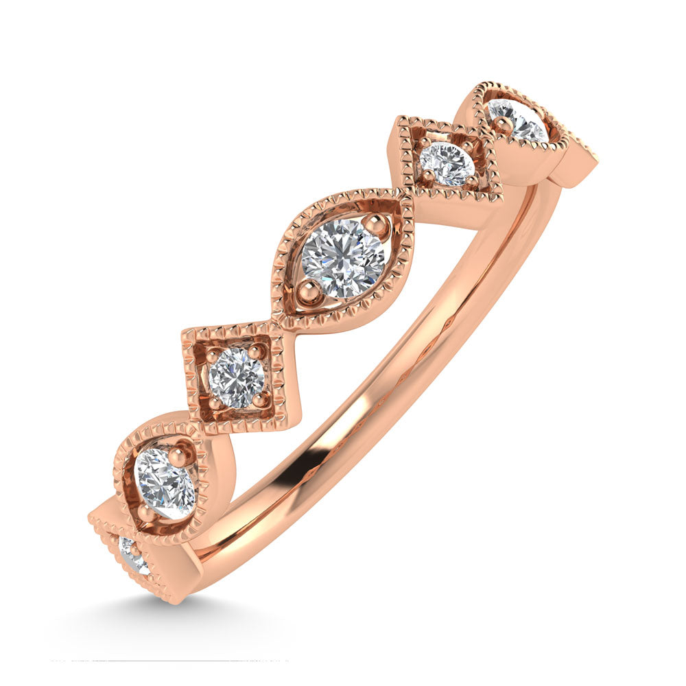 14K Rose Gold Diamond 1/8 Ct.Tw. Stackable Band