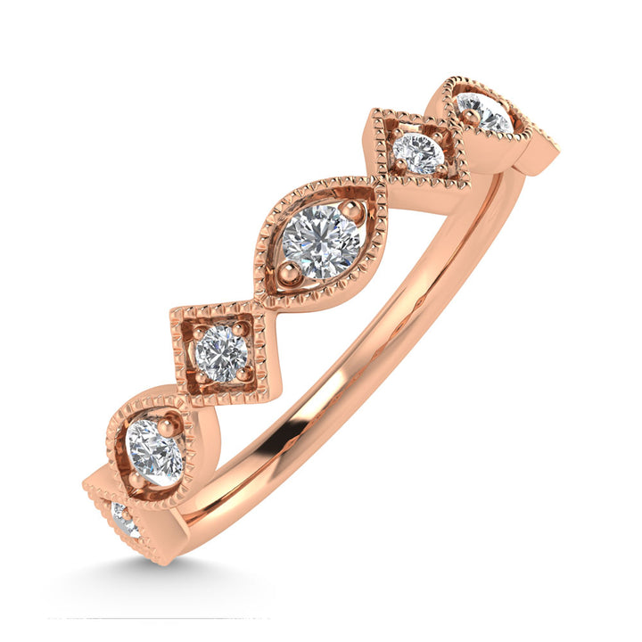 14K Rose Gold Diamond 1/8 Ct.Tw. Stackable Band