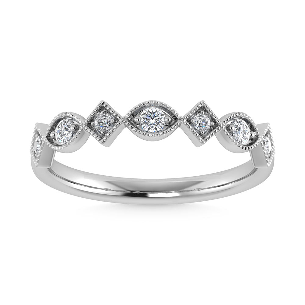14K White Gold Diamond 1/8 Ct.Tw. Stackable Band