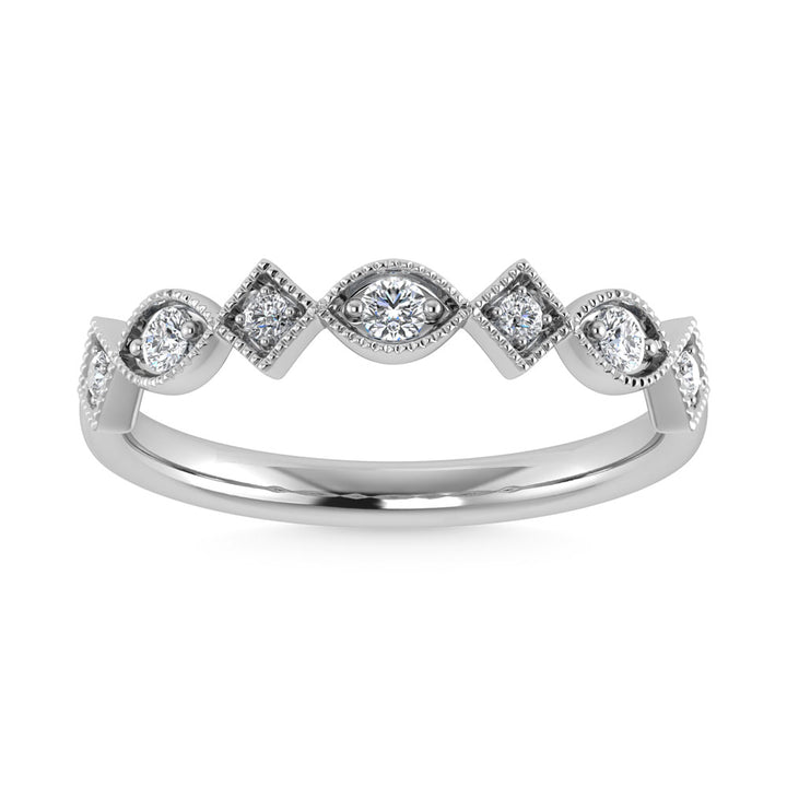 14K White Gold Diamond 1/8 Ct.Tw. Stackable Band