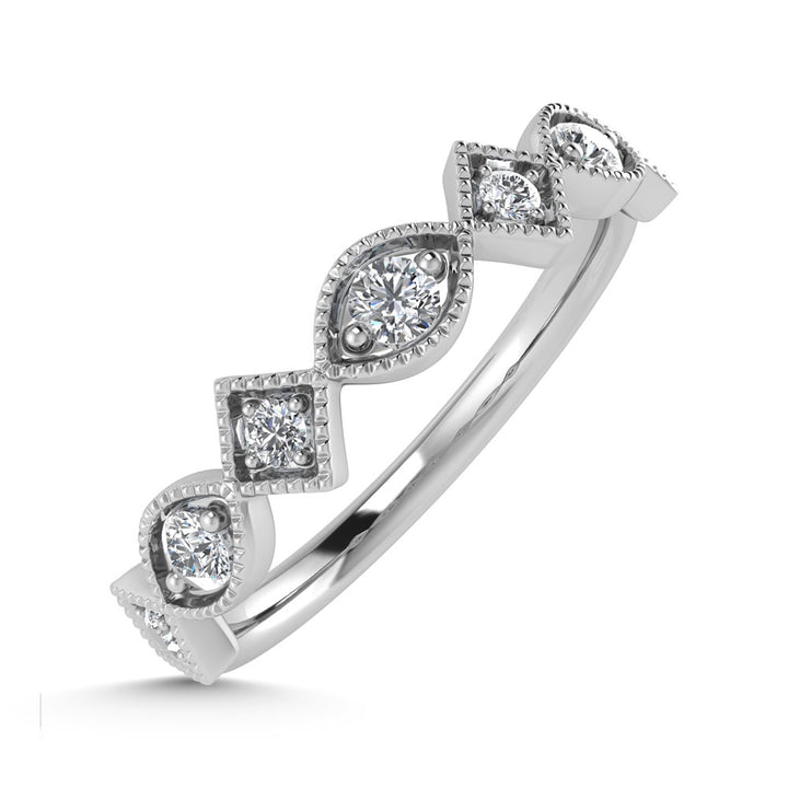 14K White Gold Diamond 1/8 Ct.Tw. Stackable Band