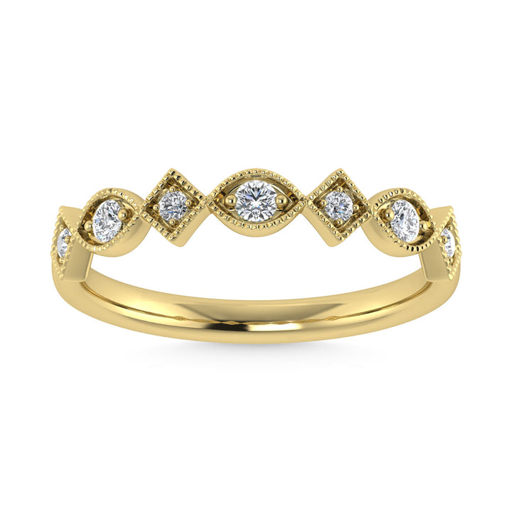 14K Yellow Gold Diamond 1/8 Ct.Tw. Stackable Band