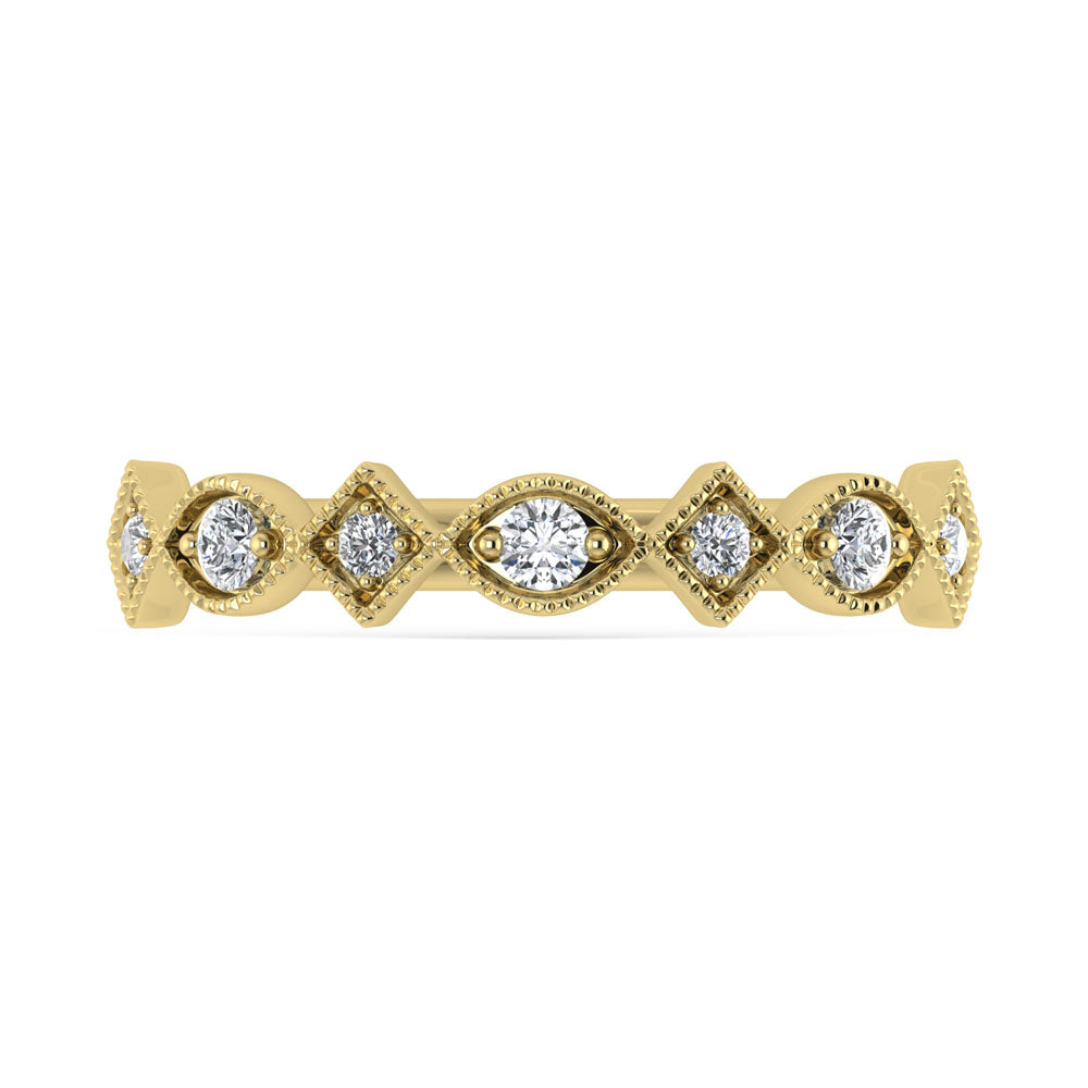 14K Yellow Gold Diamond 1/8 Ct.Tw. Stackable Band