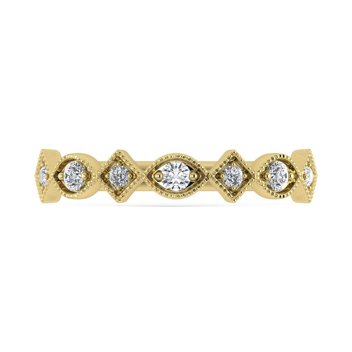 14K Yellow Gold Diamond 1/8 Ct.Tw. Stackable Band