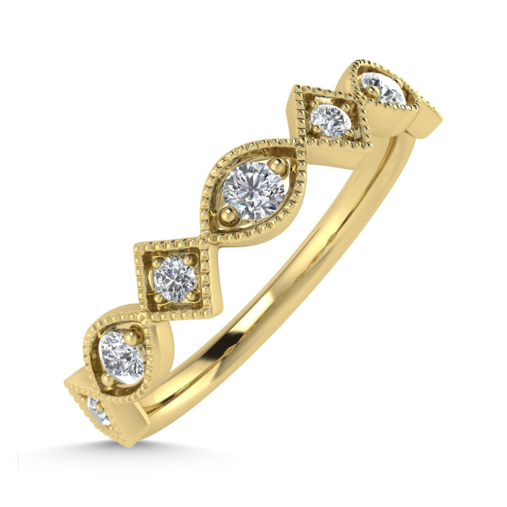 14K Yellow Gold Diamond 1/8 Ct.Tw. Stackable Band