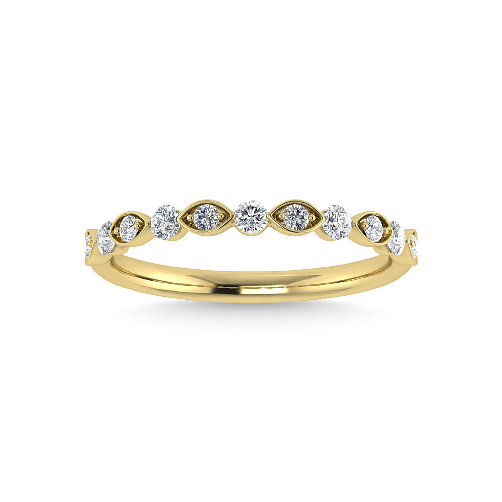14K Yellow Gold Diamond 1/4 Ct.Tw. Stackable Ring