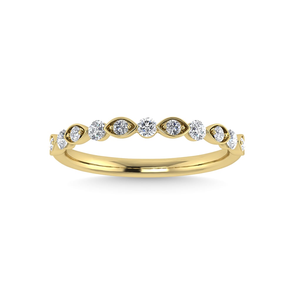 14K Yellow Gold Diamond 1/4 Ct.Tw. Stackable Ring