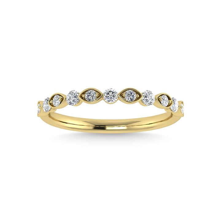 14K Yellow Gold Diamond 1/4 Ct.Tw. Stackable Ring