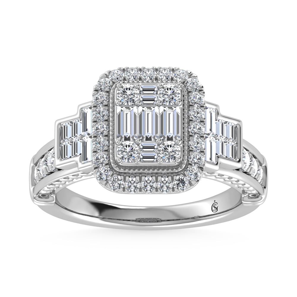 14K White Gold Diamond 1 Ct.Tw. Engagement Ring