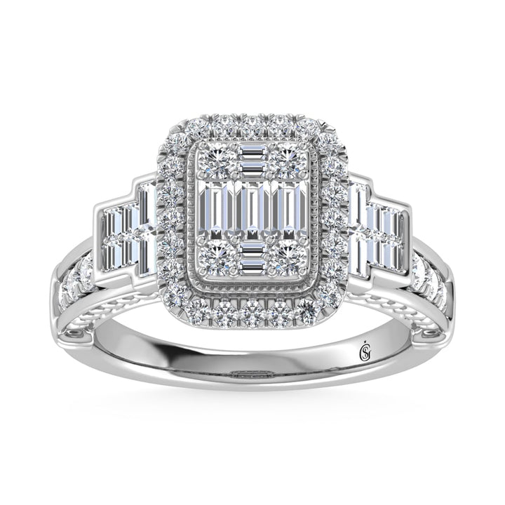 14K White Gold Diamond 1 Ct.Tw. Engagement Ring