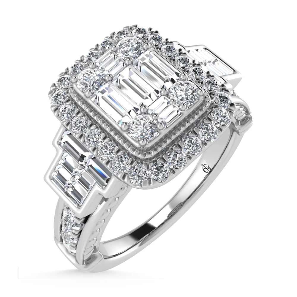 14K White Gold Diamond 1 Ct.Tw. Engagement Ring
