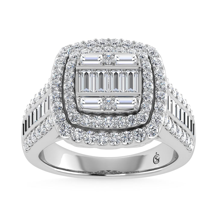 14K White Gold Diamond 1 3/8 Ct.Tw. Engagement Ring