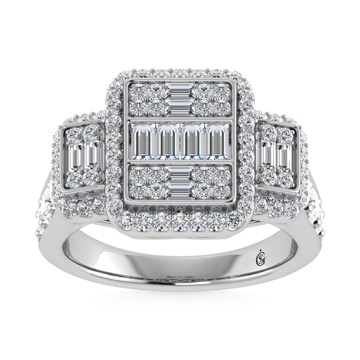 14K White Gold Diamond 1 1/2.Ct. Tw. Engagement Ring