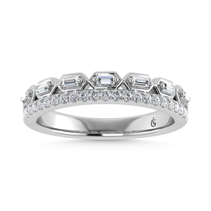 14K White Gold Diamond 1/3 Ct.Tw. Stackable Band