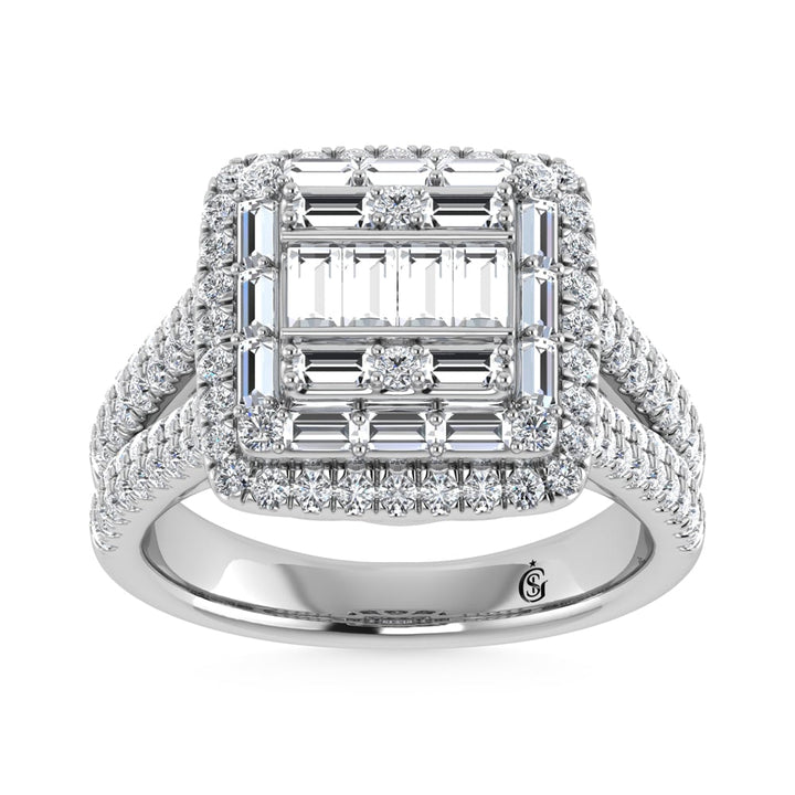 14K White Gold Diamond 1 1/2.Ct. Tw. Engagement Ring