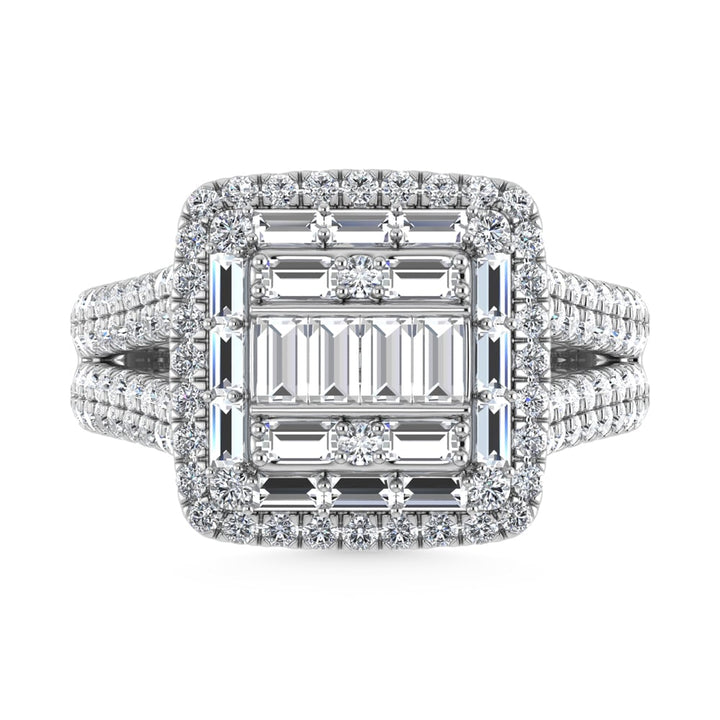 14K White Gold Diamond 1 1/2.Ct. Tw. Engagement Ring