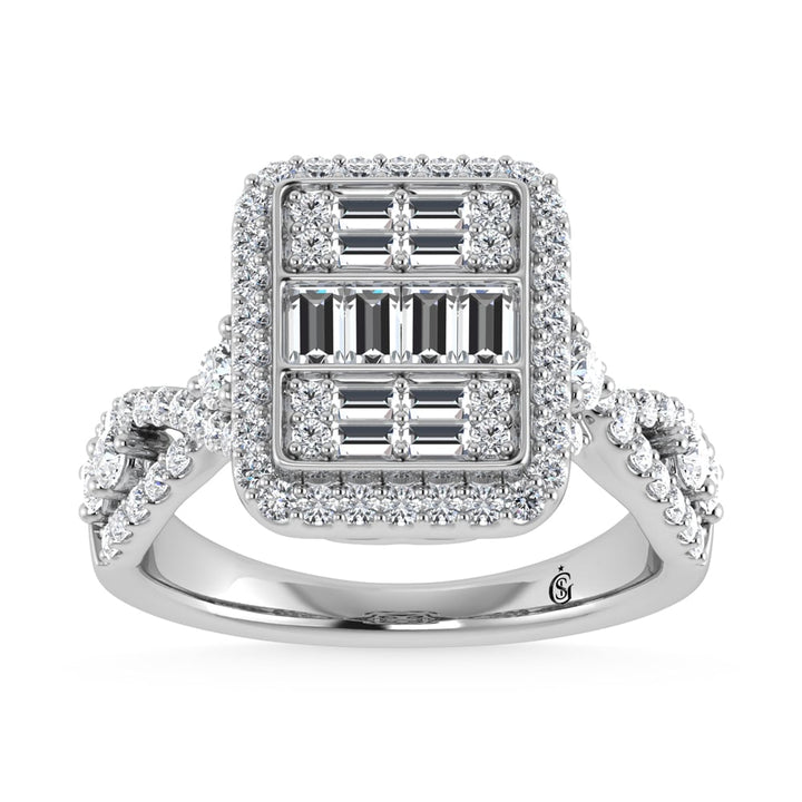 14K White Gold Diamond 1 1/4.Ct. Tw. Engagement Ring