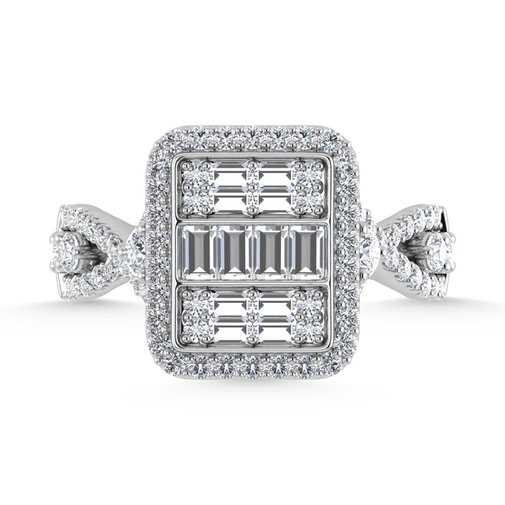 14K White Gold Diamond 1 1/4.Ct. Tw. Engagement Ring