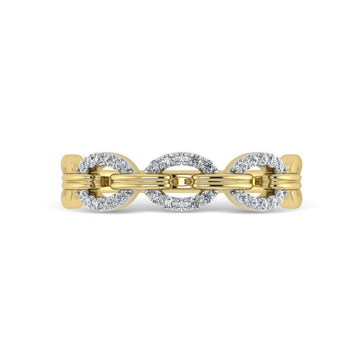 10K Two Tone Diamond 1/8 Ct.Tw. Fashion Ring