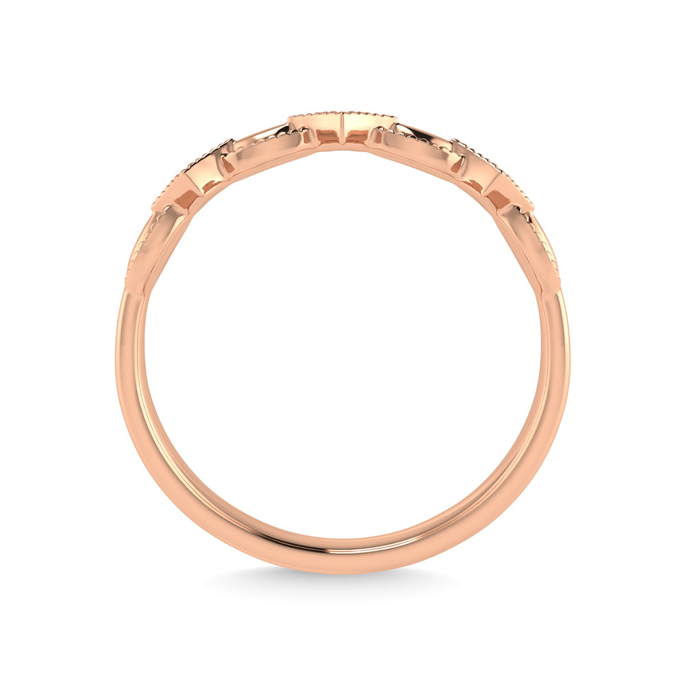 10K Rose Gold Diamond 1/50 Ct.Tw. Stackable Ring