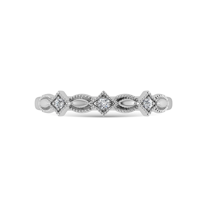 10K White Gold Diamond 1/50 Ct.Tw. Stackable Ring