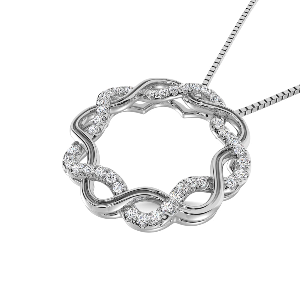 14K White Gold Diamond 1/5 Ct.Tw. Fashion Pendant