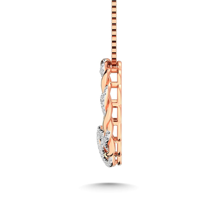 14K Rose Gold Diamond 1/4 Ct.Tw. Circle and Heart Fashion Pendant