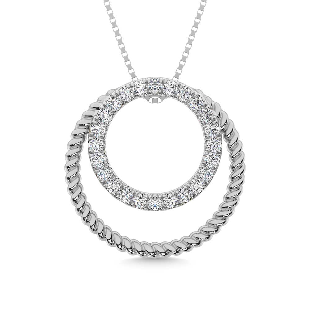 14K White Gold Diamond 1/4 Ct.Tw. Fashion Pendant