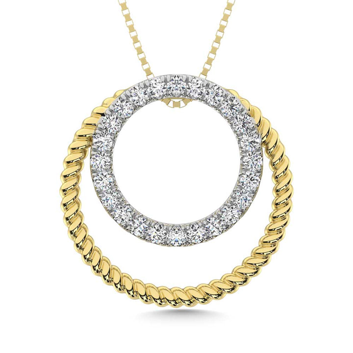 14K Yellow Gold Diamond 1/4 Ct.Tw. Fashion Pendant