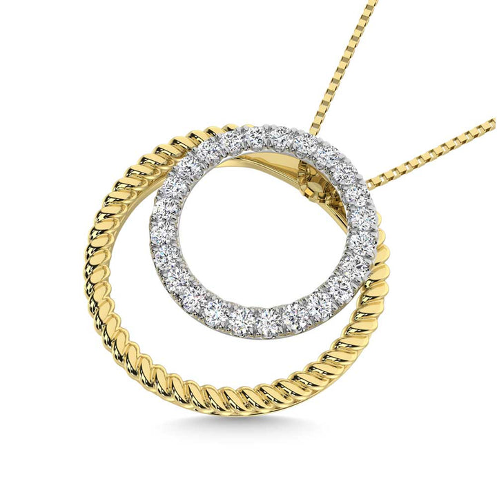 14K Yellow Gold Diamond 1/4 Ct.Tw. Fashion Pendant